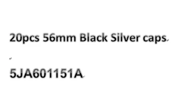 20X 56mm Fekete ezüst kerék központ elosztó fedelet, autó jelkép felni caps skoda része nem 5JA601151A
