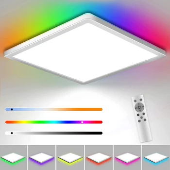 Smart LED Kerek Mennyezeti Lámpa RGBCW Tuya APP Szabályozható Mennyezeti Lámpa Kompatibilis Alexa, a Google Asszisztens Hálószoba Dekoráció