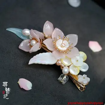 régi, kézzel készített udvarhölgy gyöngy gyöngy virág hajcsat klip zsemle tartozékok fel csinálni Fejfedőt a kimonó hanfu COSPLAY XZ