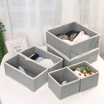 6 db fedetlen Fehérnemű szervező kockás kendővel asztali melltartó, alsónemű, zokni tároló doboz Otthon a Fiókban típus szervező doboz