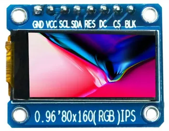 IPS 0.96 hüvelyk 7P SPI HD 65K Színes TFT LCD kijelző No touch panel Modul ST7735 Meghajtó IC 80*160 minimális alaplap