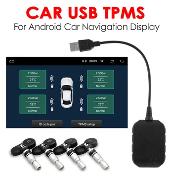 USB 3.0 TPMS Android autórádió, DVD Lejátszó, keréknyomás Ellenőrző Rendszer, Autó Gumi Nyomás Riasztás Monitor Rendszer