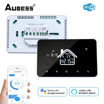 AUBESS Tuya WiFi Intelligens Termosztát, Elektromos padlófűtés Víz/Gáz Kazán Hőmérséklet Távirányító a Google Haza, Alexa