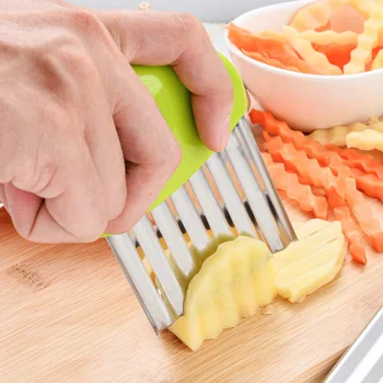 1DB chipset Szeletelő Vágó Zöldség-Gyümölcs Hullámos Hullámos Késsel, sült Krumpli, Krumpli Vágó Konyhai kütyü Tartozékok