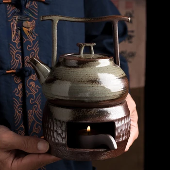 Kínai Kőedény Teáskanna Háztartási Kerámia Gyertya, Nyílt Láng Melegebb Teáskanna Nagy Kapacitású 300ml Haza Kung Fu Tea-Készlet Tartozékok