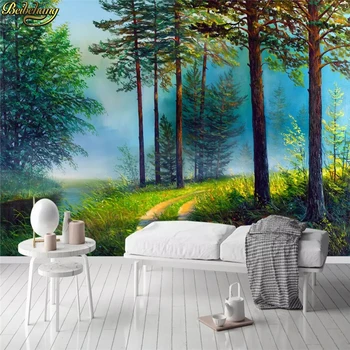 beibehang Egyéni 3D Erdőben folyó Falfestmény, falfestés Kanapé a nappaliban TV Háttér 3d padló Fotó Tapéta a falakon freskók