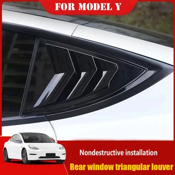 Magas minőségű Tesla Modell 3 Modell Y Autó Szénszálas Hátsó Háromszög Ablak, Redőny Borító Matrica Panel Tartozékok