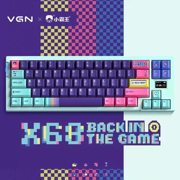 Új VGN X68 Mini Hot Swap RGB Háttérvilágítású Bluetooth 5.0,2.4 G,C-Típusú Vezetékes Három Mód Customixed Mechanikus Gaming-Billentyűzet
