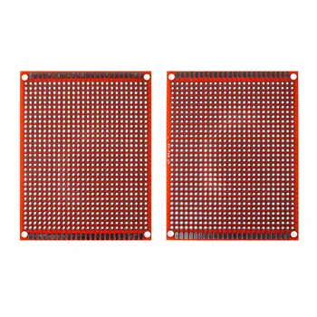 2DB PCB-Testület piros, kétoldalas Tábla 7*9CM PCB DIY Egyetemes áramköröket