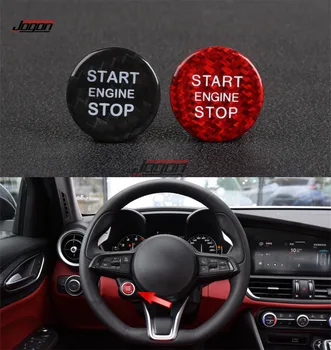 Autó, Motor Start-Stop Gomb Fedezze Trim Matricát Alfa Romeo Giulia Stelvio 2017 2018 2019 2020 Motor Kapcsoló Fedél