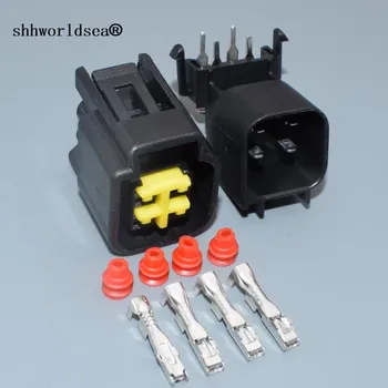 Shhworldsea 4 pin-2,3 mm automatikus Női Férfi Socket Autóipari Csatlakozó Elektromos Plug FWY-C-4F-B 12444-5504-2