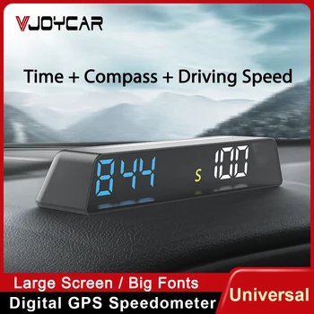 Vjoycar 2023 Legújabb GPS HUD Digitális Sebességmérő Minden Autó Sebessége Idő Magasság Iránytű fordulatszám-túllépés Riasztás Kijelzés Auto Tartozék