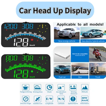 Autó Digitális HUD Sebességmérő Head Up Display GPS kilométer-Számláló fordulatszám-túllépés Riasztás Univerzális Tesla Model Y 2023 Minden Jármű