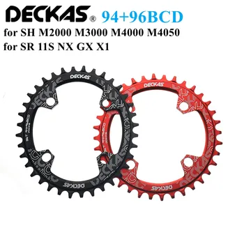 DECKAS 94+96 BCD Kerékpár Chainwheel Kör alakú vagy Ovális 32T 34T 36T 38T MTB Kerékpár Chainring Hegy Koronát M4000 M4050 GX NX X1 Hajtókar
