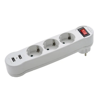 Dual USB-EU-elosztó Terminál Fórumon Átalakítás Plug 1 3 Módon Port Adapter Aljzat Utazási Dugók
