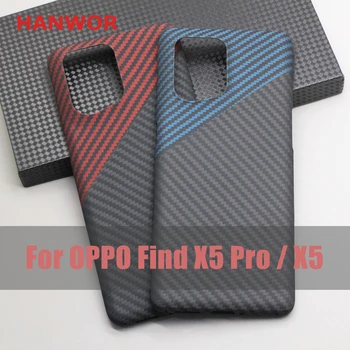 HANWOR Dual-szín Aramid Szálak Telefon Esetében az OPPO find X5 Pro Kiváló minőségű Szénszálas Ultra-vékony Fedezni OPPO find X5