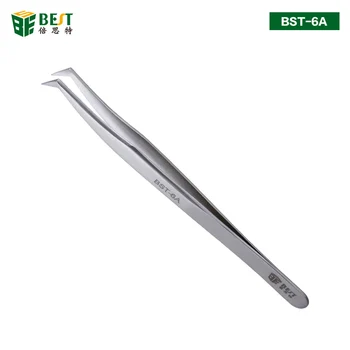 100% - os márka rozsdamentes acél csipesz szuper kemény, szempilla meghosszabbítás eszköz iparág legjobb minőségű csipesz BST-6A