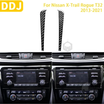 A Nissan X-Trail Rogue T32 2013-2021 Tartozékok Szénszálas Autó Belső Navigációs Képernyő Oldalán Trim Matrica Dekoráció