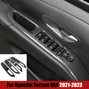 Belső Karfa-Ajtó, Ablak Üveg Lift Kapcsoló Gomb Panel Fedél Hyundai Tucson NX4 2021 2022 2023 ABS Autó Stílus Tartozékok