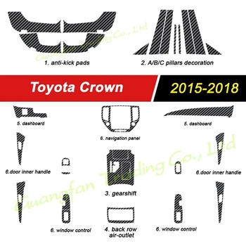 Toyota Crown Év 2015 2018 3D/5D Szénszálas Autó Belső Kárpitozás Borító Belső Dekorációs Matrica Kiegészítők| |