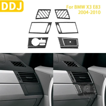 BMW X3 E83 2004-2010 Autó Tartozékok Szénszálas Belső Fényszóró Kapcsoló Páramentesítő Levegő Kilépő Panel Beállítása Trim Matrica