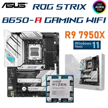 ASUS Alaplap ROG STRIX B650-EGY JÁTÉK WIFI Csatlakozó AM5 AMD B650 DDR5 az AMD Ryzen 9 7950X CPU Combo PCIe 4.0 ATX Placa-mama