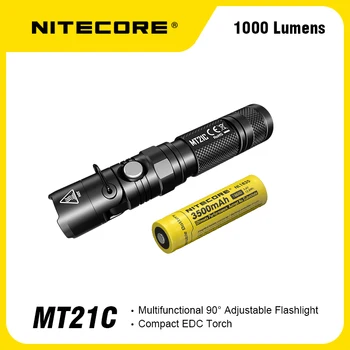 Eredeti NITECORE MT21C Zseblámpa CREE XP-L HDV6 LED 90° Állítható 1000LM A NL1835 Akkumulátor Protable Troch Lámpás
