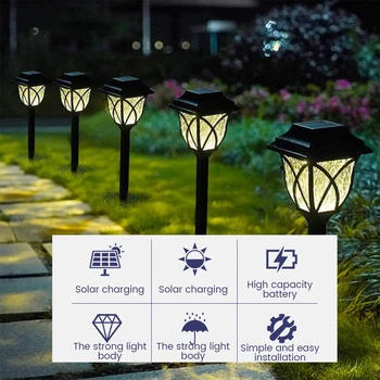 2db Solar Lámpa LED Solar Út Fény Kerti Dekorációs Lámpa IP55 Vízálló Napenergia Táj Fény az Udvaron Kerti Terasz